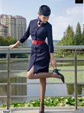 SIW Siwen Media 051 China Eastern Airlines uniform, cap, scarf, skirt, four pieces set - Siqi(43)